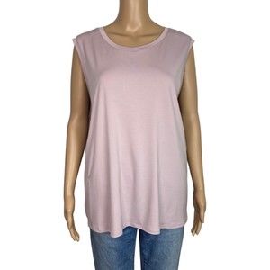 Fabletics Light Pink Open Back Workout Top XXL